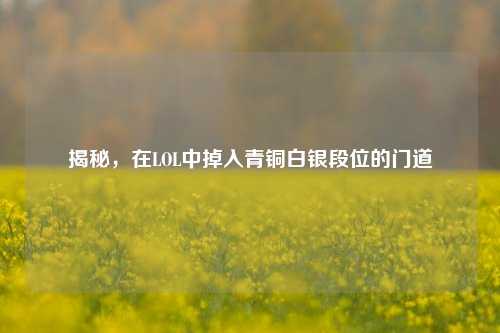 揭秘，在LOL中掉入青铜白银段位的门道