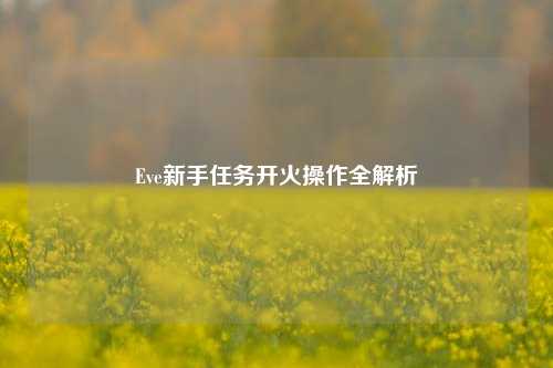 Eve新手任务开火操作全解析