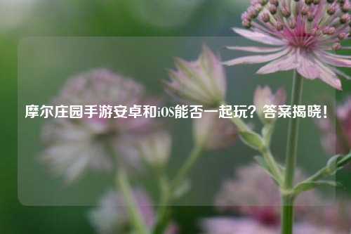 摩尔庄园手游安卓和iOS能否一起玩？答案揭晓！