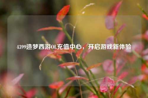 4399造梦西游OL充值中心，开启游戏新体验
