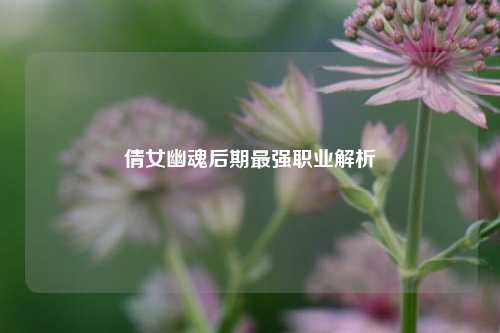 倩女幽魂后期最强职业解析