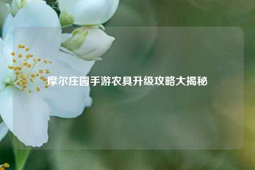摩尔庄园手游农具升级攻略大揭秘