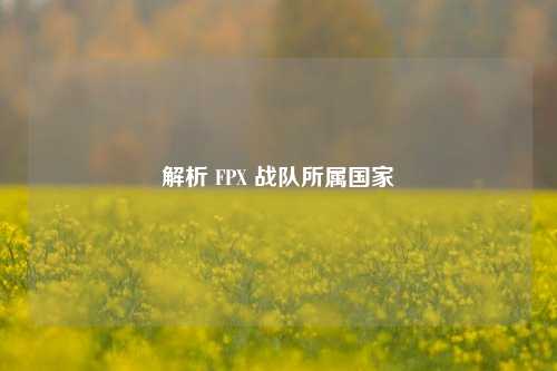 解析 FPX 战队所属国家