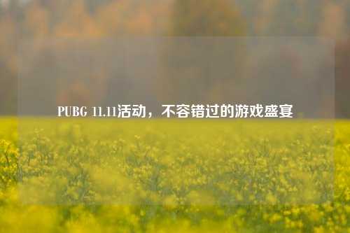 PUBG 11.11活动，不容错过的游戏盛宴