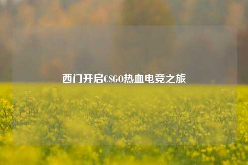 西门开启CSGO热血电竞之旅