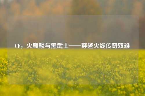CF，火麒麟与黑武士——穿越火线传奇双雄