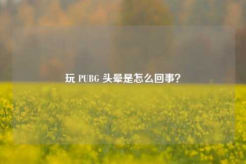 玩 PUBG 头晕是怎么回事?