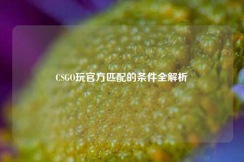 CSGO玩官方匹配的条件全解析