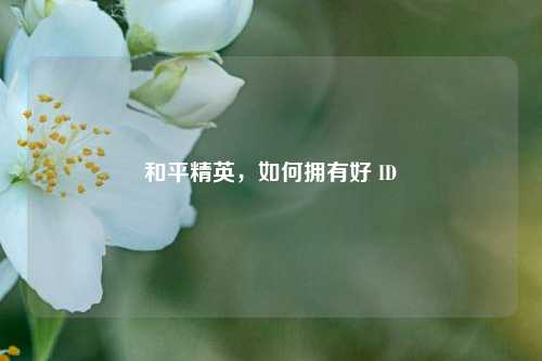 和平精英，如何拥有好 ID