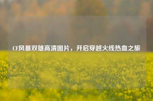 CF风暴双雄高清图片，开启穿越火线热血之旅