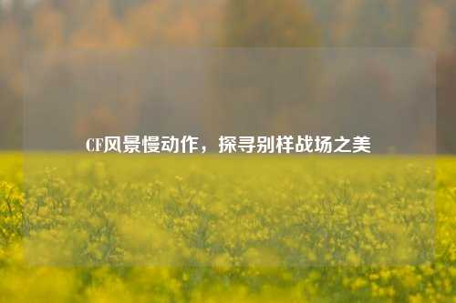 CF风景慢动作,探寻别样战场之美