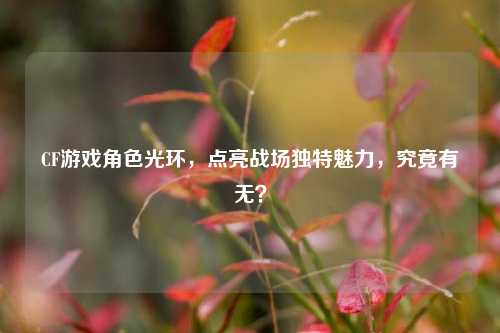 CF游戏角色光环，点亮战场独特魅力，究竟有无？