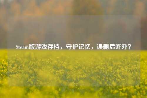Steam版游戏存档，守护记忆，误删后咋办？