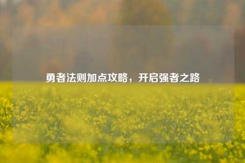 勇者法则加点攻略，开启强者之路